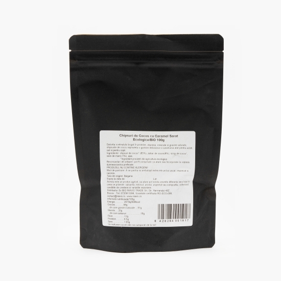 Chipsuri de cocos cu caramel sărat ecologic 100g