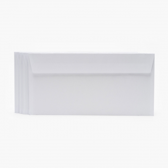 Set 25 plicuri corespondență, DL, siliconic, alb, 110x220 mm