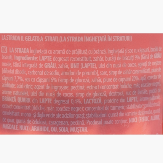 Înghețată cu căpșuni, cheesecake și biscuiți A Strati, 473ml (330g)