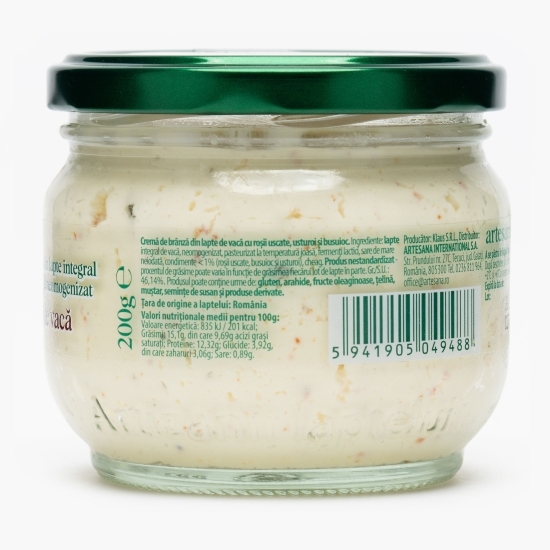 Cremă de brânză cu roșii uscate, usturoi și busuioc 200g