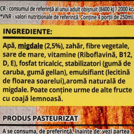Băutură vegetală din migdale Carpos 1l