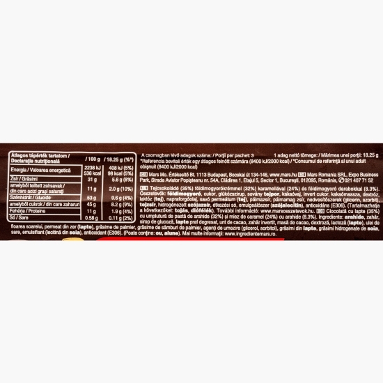 Baton de ciocolată cu lapte cu pastă de arahide și caramel cu arahide, Creamy Smooth Peanut 54.75g