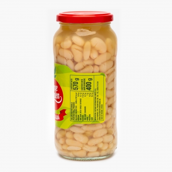 Fasole albă fiartă 570g