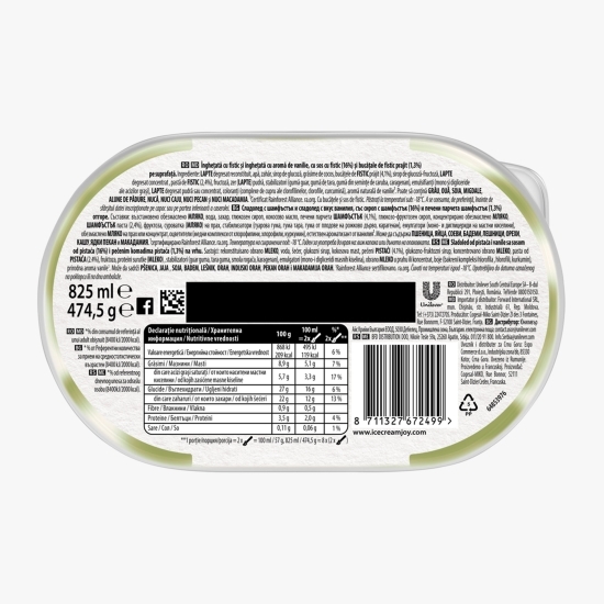 Înghețată fistic 825ml (474.5g)