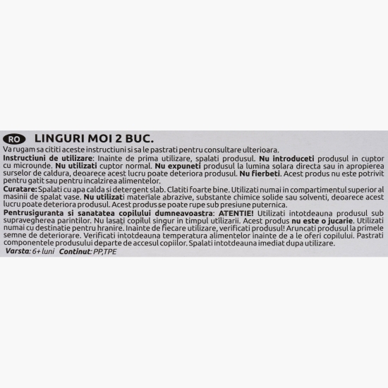 Set 2 lingurițe cu vârf moale,  6 luni+, albastru