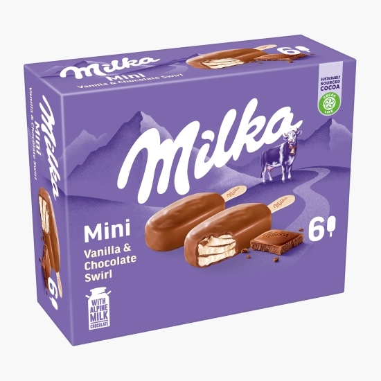 Îngheţată cu aromă de vanilie şi amestec de ciocolată, 6x50ml (6x37g)