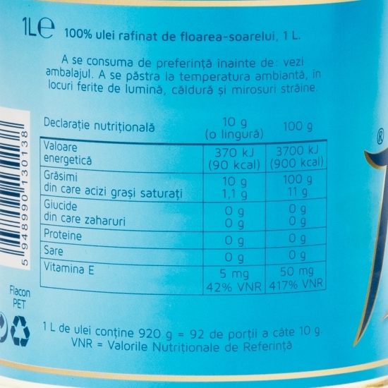 Ulei rafinat de floarea-soarelui 1l
