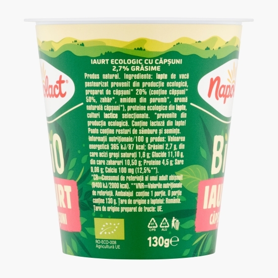 Iaurt eco căpșuni 2.7% grăsime 130g