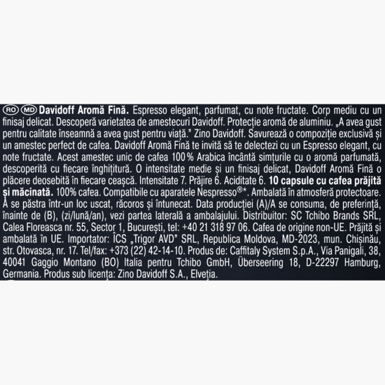 Fine Aroma Espresso, 10 băuturi, 55g, capsule cafea 