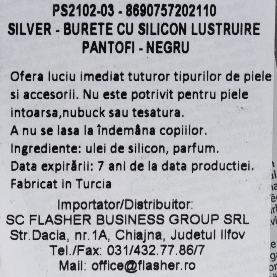 Burete cu silicon pentru lustruire pantofi, negru