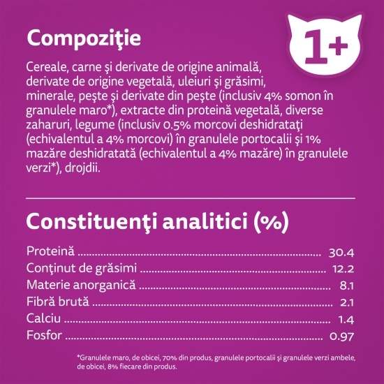 Hrană uscată pentru pisici adulte, 1.4kg, cu somon
