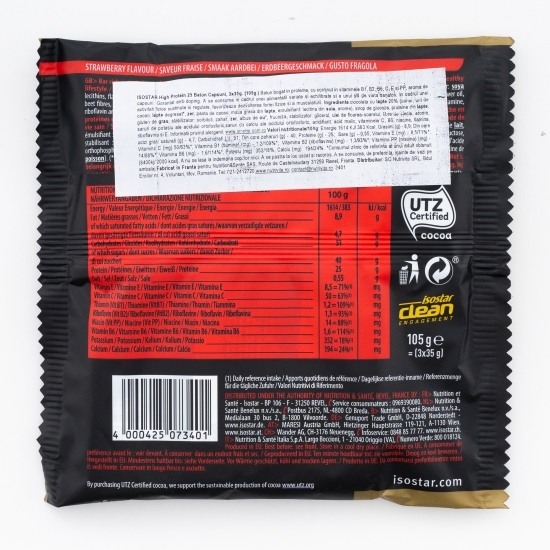 Baton proteic cu aromă de căpșuni High Protein 3x35g