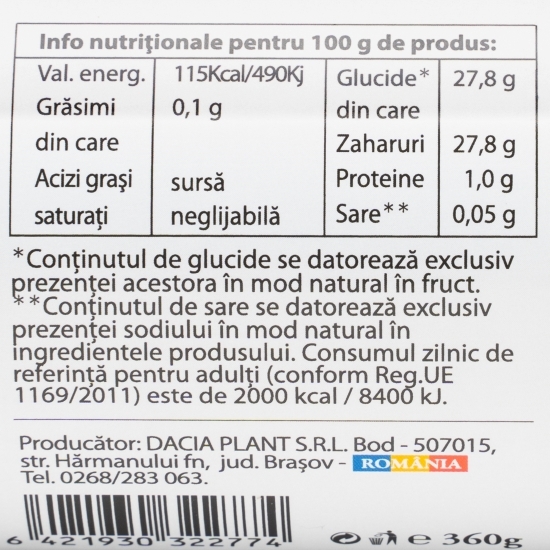 Dulceață de vișine fără zahăr adăugat 360g