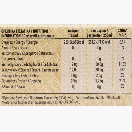 Suc portocale 100%, fără zahăr adăugat 250ml