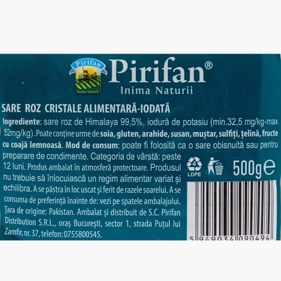Sare roz de Himalaya cristale iodată 500g