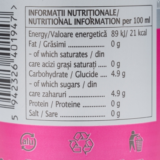 Apă minerală cu aromă de zmeură, flavours 0.33l