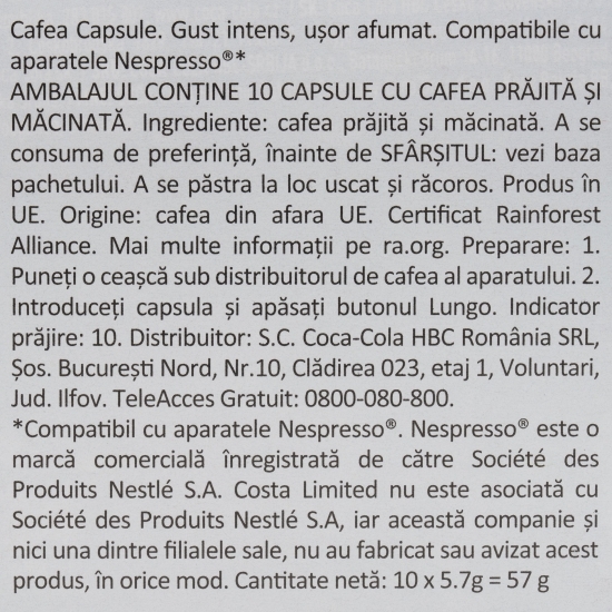 The Warming Blend, 10 băuturi, capsule cafea