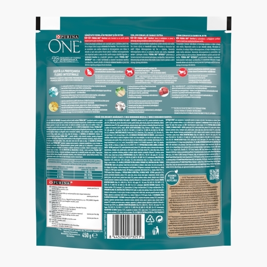 Hrană uscată pentru pisici sterilizate, 450g, One cu vită și grâu