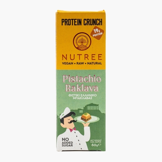 Baton Proteic raw Vegan Pistachio Baklava fără zahăr adăugat 60g
