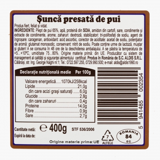Șuncă presată de pui 400g