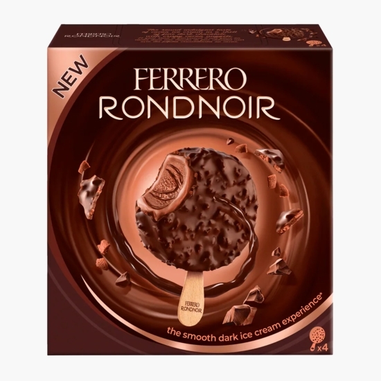 Înghețată de cacao, cu sos de cacao și înveliș de ciocolată amăruie, 4x70ml (4x50g)