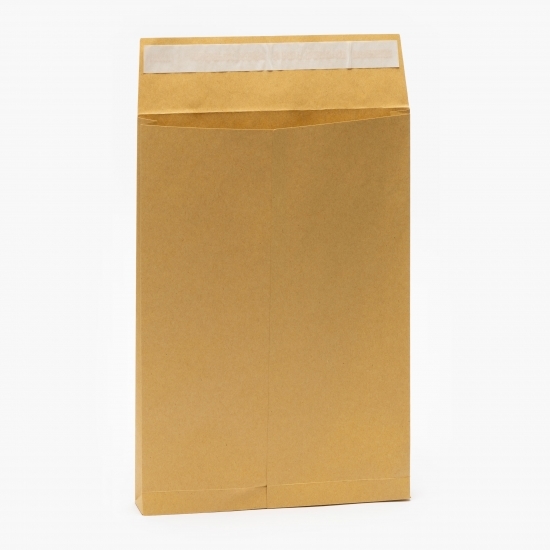 Set 10 plicuri documente cu burduf, B4, siliconic, hârtie kraft, 250x353x40 mm
