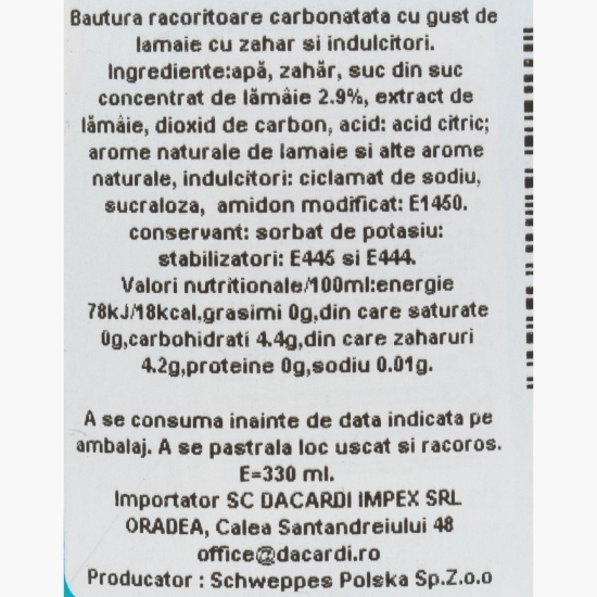 Băutură carbogazoasă Bitter Lemon, 0.33l