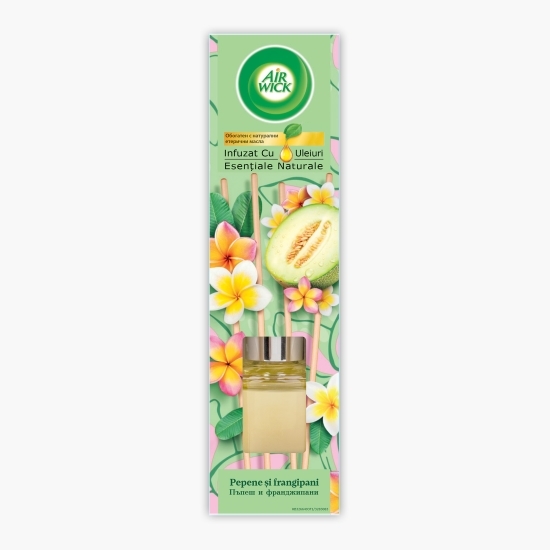 Odorizant de cameră cu bețișoare parfumate Pepene galben și frangipani 40ml