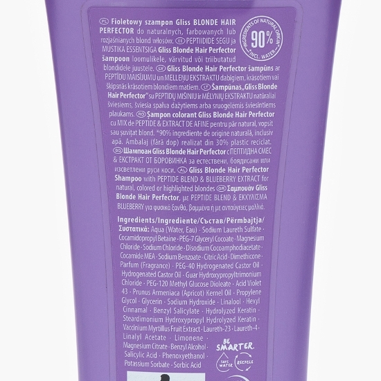 Șampon pentru păr natural, vopsit sau șuvițat blond, Blonde Hair Perfector 0.25l
