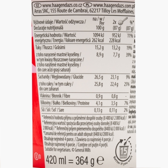 Înghețată cu căpșuni, zmeură și macaron, 420ml (364g)