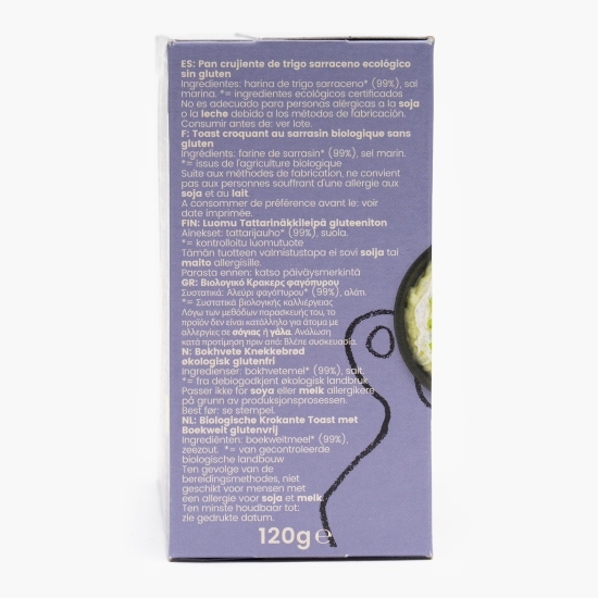 Pâine crocantă eco din hrișcă integrală, fără gluten 120g