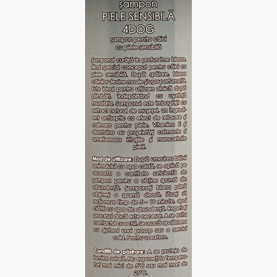 Șampon pentru câini cu piele sensibilă 500ml