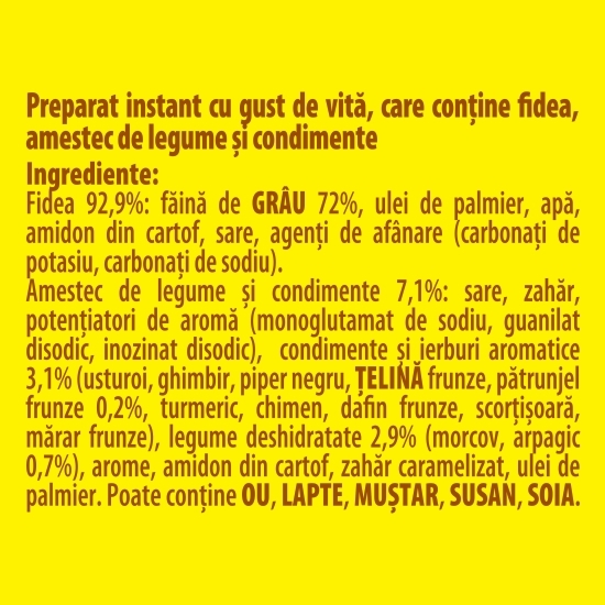 Preparat instant cu fidea, cu gust de vită Fidelicios 59.2g