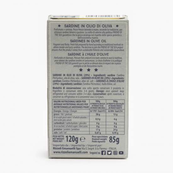 Sardine în ulei de măsline gourmet 120g