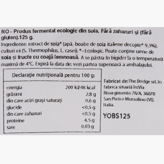 Preparat ecologic fermentat din soia, fără zahăr adăugat 125g