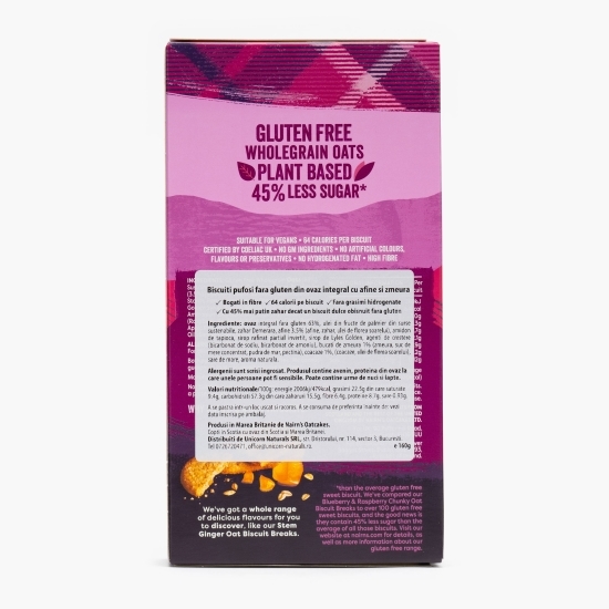 Biscuiți pufoși fără gluten din ovăz cu afine și zmeură 160g