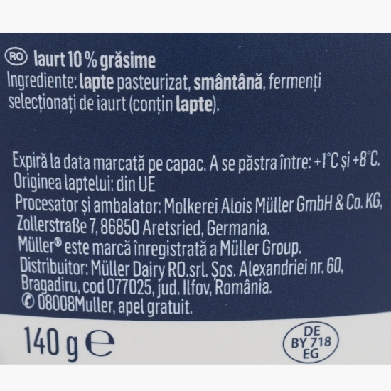 Iaurt în stil grecesc 10% grăsime 140g