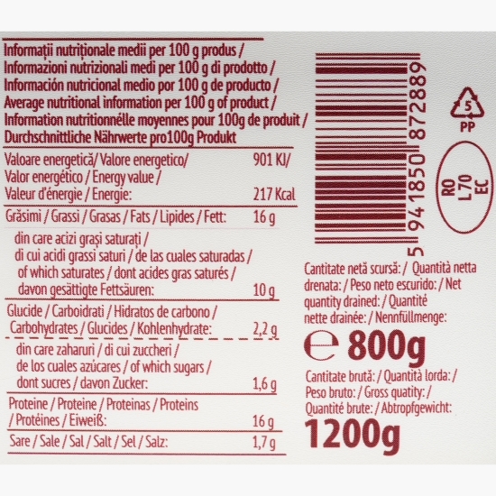 Telemea de vacă puțin sărată 800g