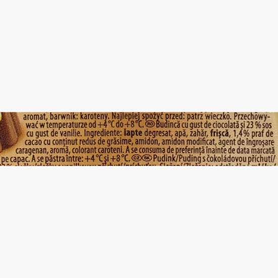 Budincă cu ciocolată și sos de vanilie 450g