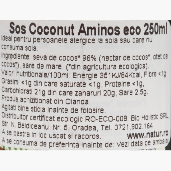 Sos eco Coconut Aminos (înlocuitor soia) 250ml