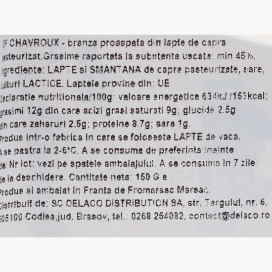 Crema de brânză de capră Chavroux 150g