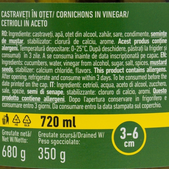 Castraveți dulci-acrișori în oțet 680g