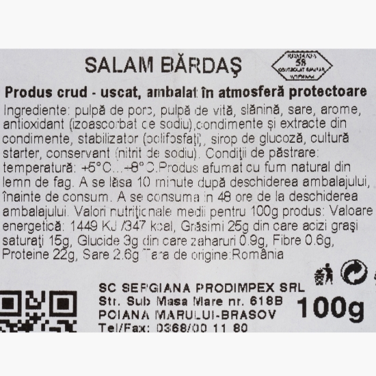Salam Bărdaș feliat 100g