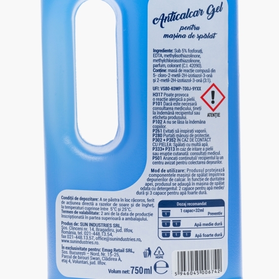  Anticalcar gel pentru mașina de spălat, 0.75l
