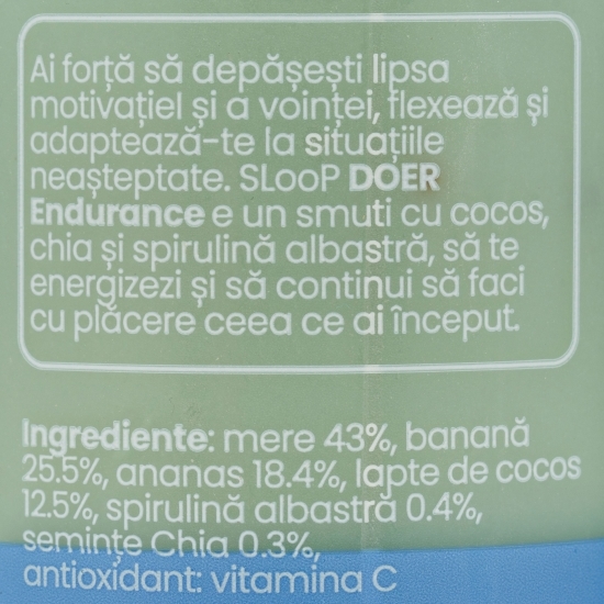 Smuti Up Doer cu cocos, ananas, chia și spirulină 0.25l