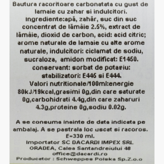 Băutură carbogazoasă Lemon, 0.33l