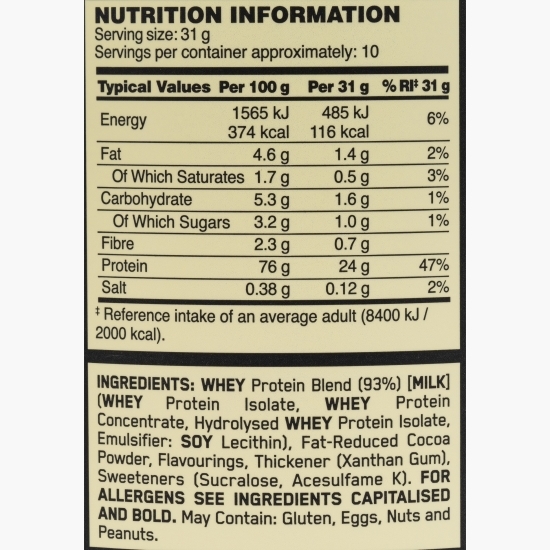 Proteine din zer 100% Whey Gold Standard, aromă ciocolată, 310g