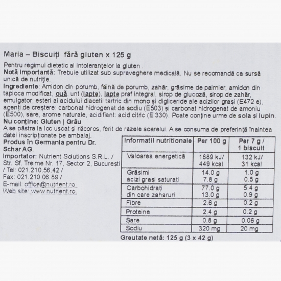 Biscuiți fără gluten Maria 125g