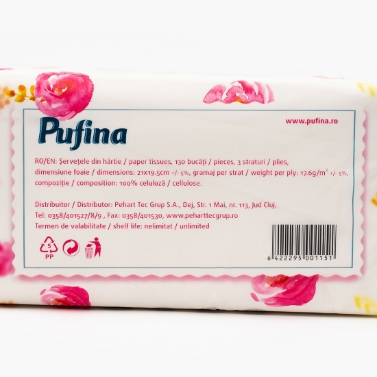 Șervețele faciale mega pack 3 straturi 130 buc