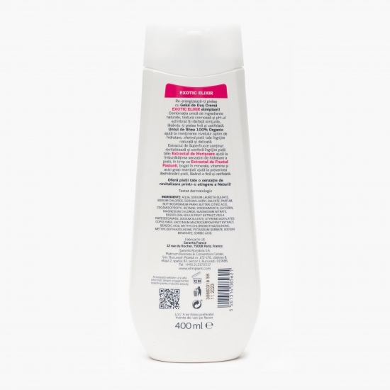 Gel duș cremă Exotic Elixir, merișor și fructul pasiunii, 400ml